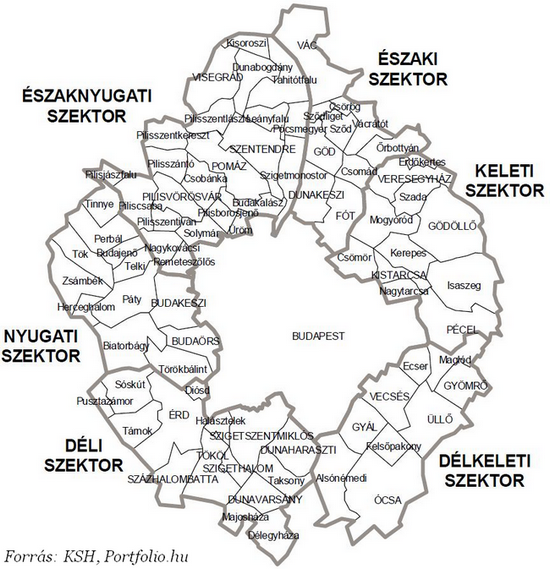 budapest agglomeráció térkép Vége az agglomeráció burjánzásának? Megnehezítették a zöldmezős  budapest agglomeráció térkép